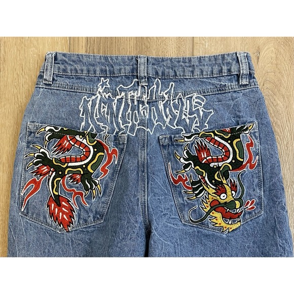 Other - Ninth Hall‎ Jeans Ambush Dragon Embroidered Y2K Skater Baggy Streetwear Graffiti